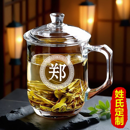 加厚耐高温玻璃杯带把手茶杯水杯