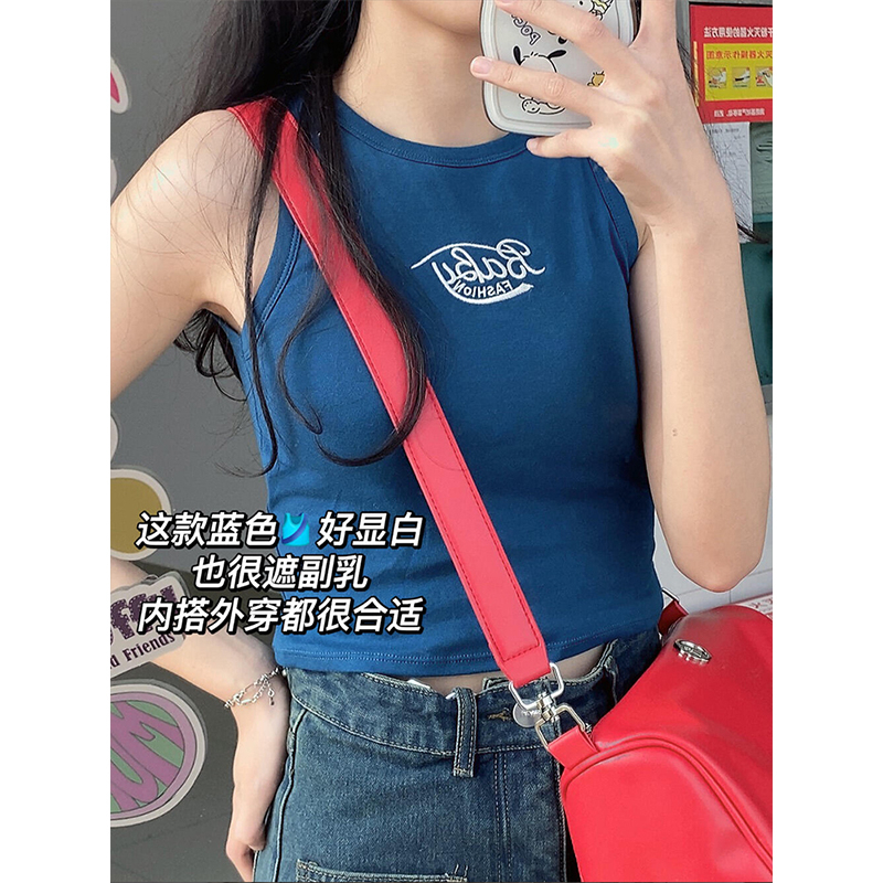 修身小吊带背心女带胸垫短款上衣