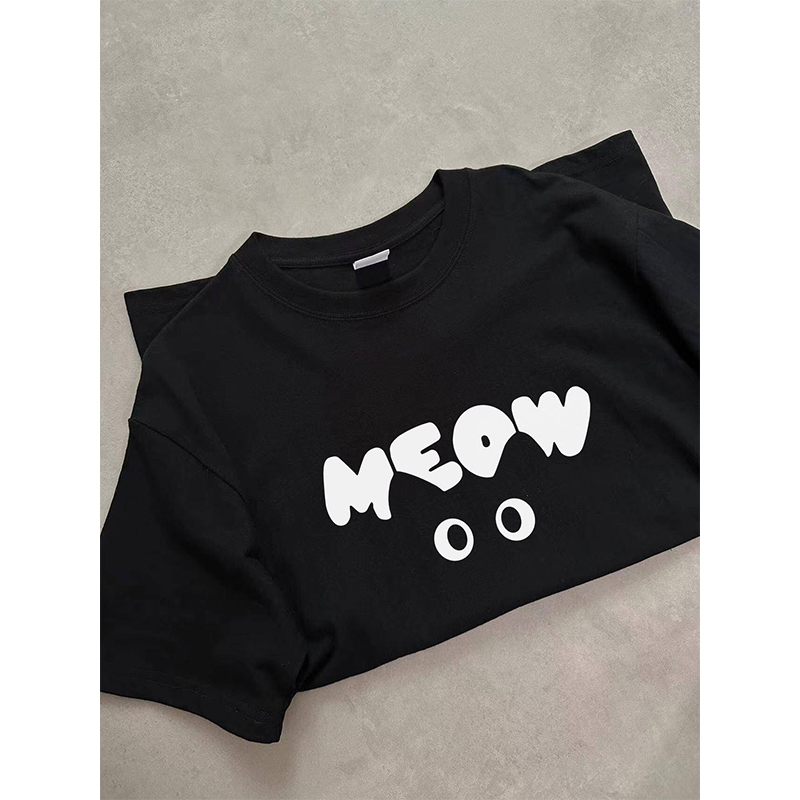 美式复古个性纯棉黑色短袖T恤