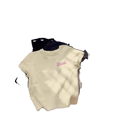 美式复古短袖t恤女设计简约印花