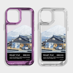 富士山雪山苹果15promax手机壳iphone14保护壳13mini亚克力12个性xsmax小众8plus创意适用华为mate40任意机型