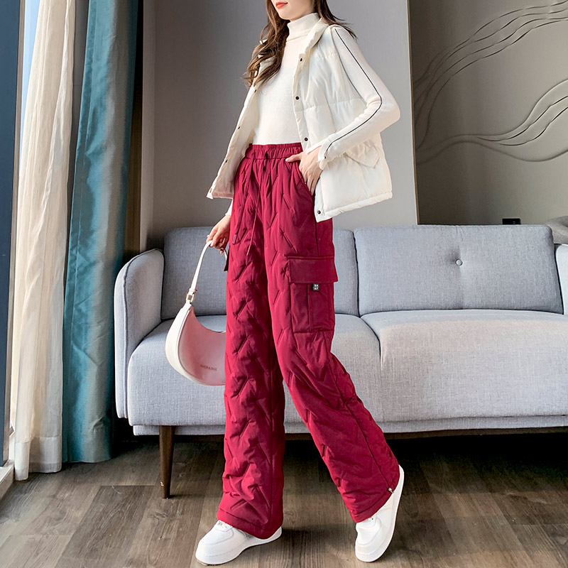 棉裤女冬季新款束脚阔腿保暖裤