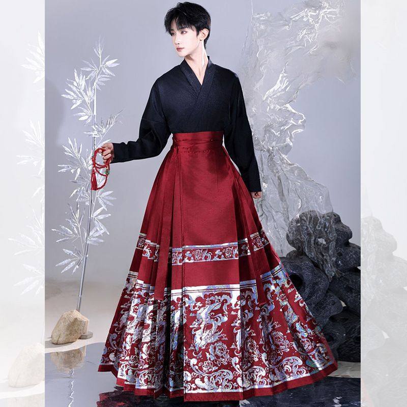 春儿国风原创汉服男2025新款牡丹亭新中式男女秋冬织金螺钿马面裙,男装,汉服,淘宝优惠券,粉丝福利购,淘宝优惠卷