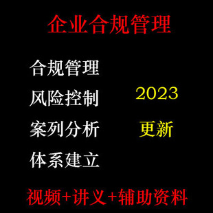 2023年企业合规管理视频实操体系建立