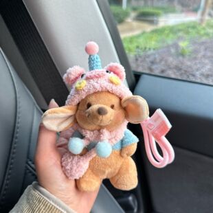 网红小豆玩偶挂件猪猪头套小老鼠包包挂件玩偶车挂挂饰女生新年礼