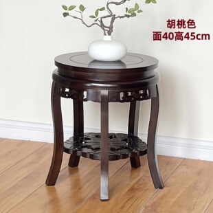 客厅实木花架中式摆件置物架酒坛大承重鱼缸底座大号花瓶盆景架子