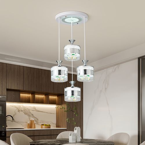 餐厅灯吊灯水晶灯现代简约家用离线语音智能卧室灯新款饭厅餐桌灯