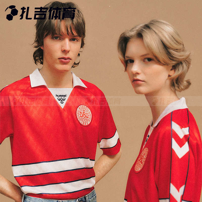 扎吉体育hummel丹麦国家队1988欧洲杯复刻版主场球衣欧洲进口T恤