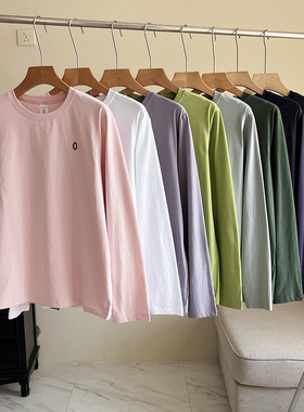 国内单柜790+宽松百搭遮肉舒适透气弹力圆领长袖T恤打底衫女jj819