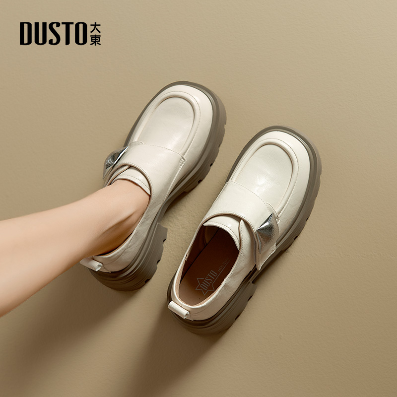大东dd厚底乐福鞋女鞋2025新款秋季复古通勤小皮鞋英伦风增高单鞋
