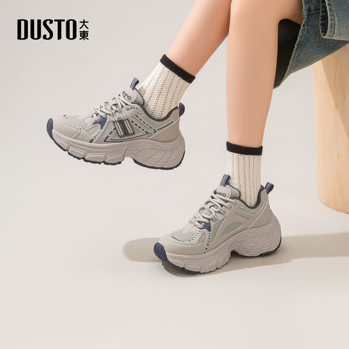 大东dd厚底老爹鞋女款2025新款秋季增高女鞋复古轻便软底运动鞋子