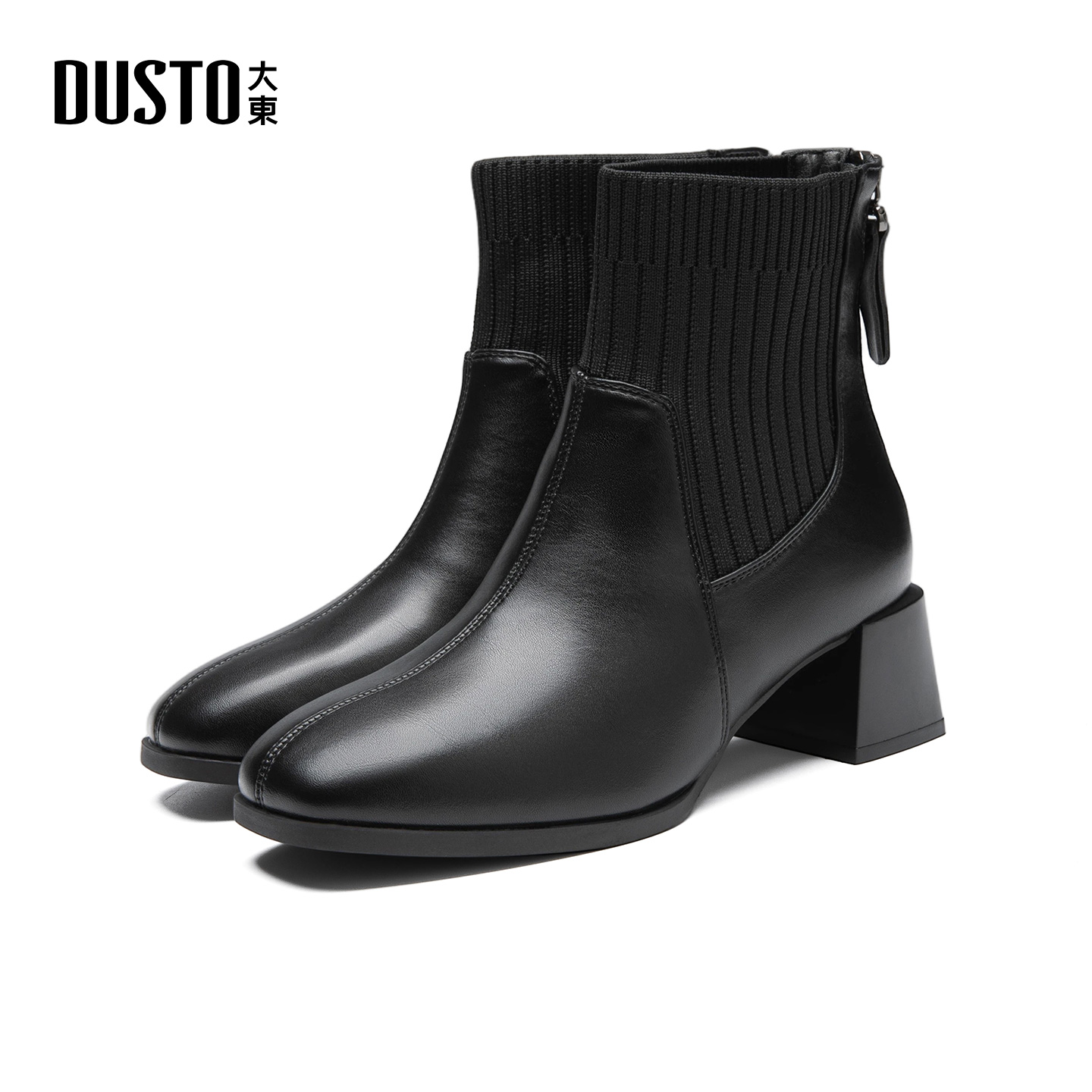 大东dd高跟短靴女2025新款女靴法式裸靴妈妈靴子女切尔西瘦瘦靴女