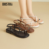 女鞋 2025夏季 新款 大东绑带凉鞋 休闲方跟低跟一字扣罗马女鞋 X0127