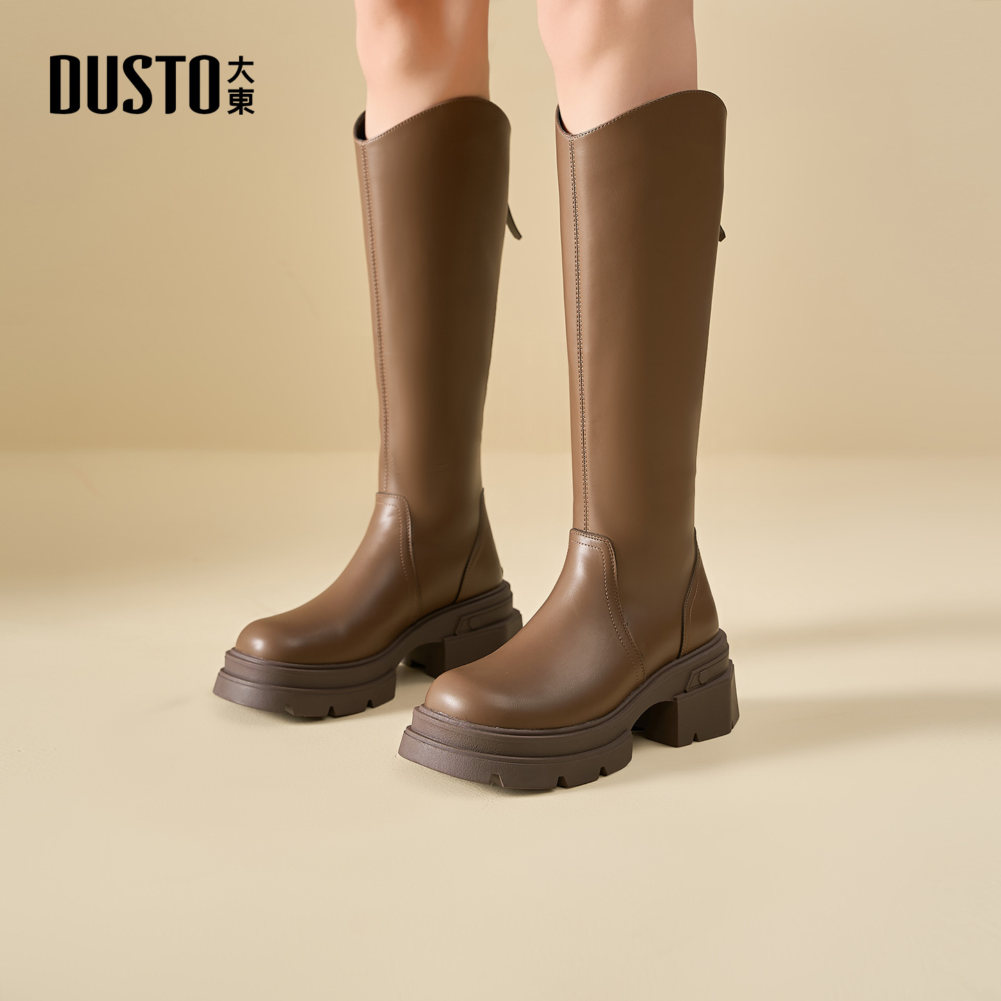 骑士靴时尚休闲粗跟高跟