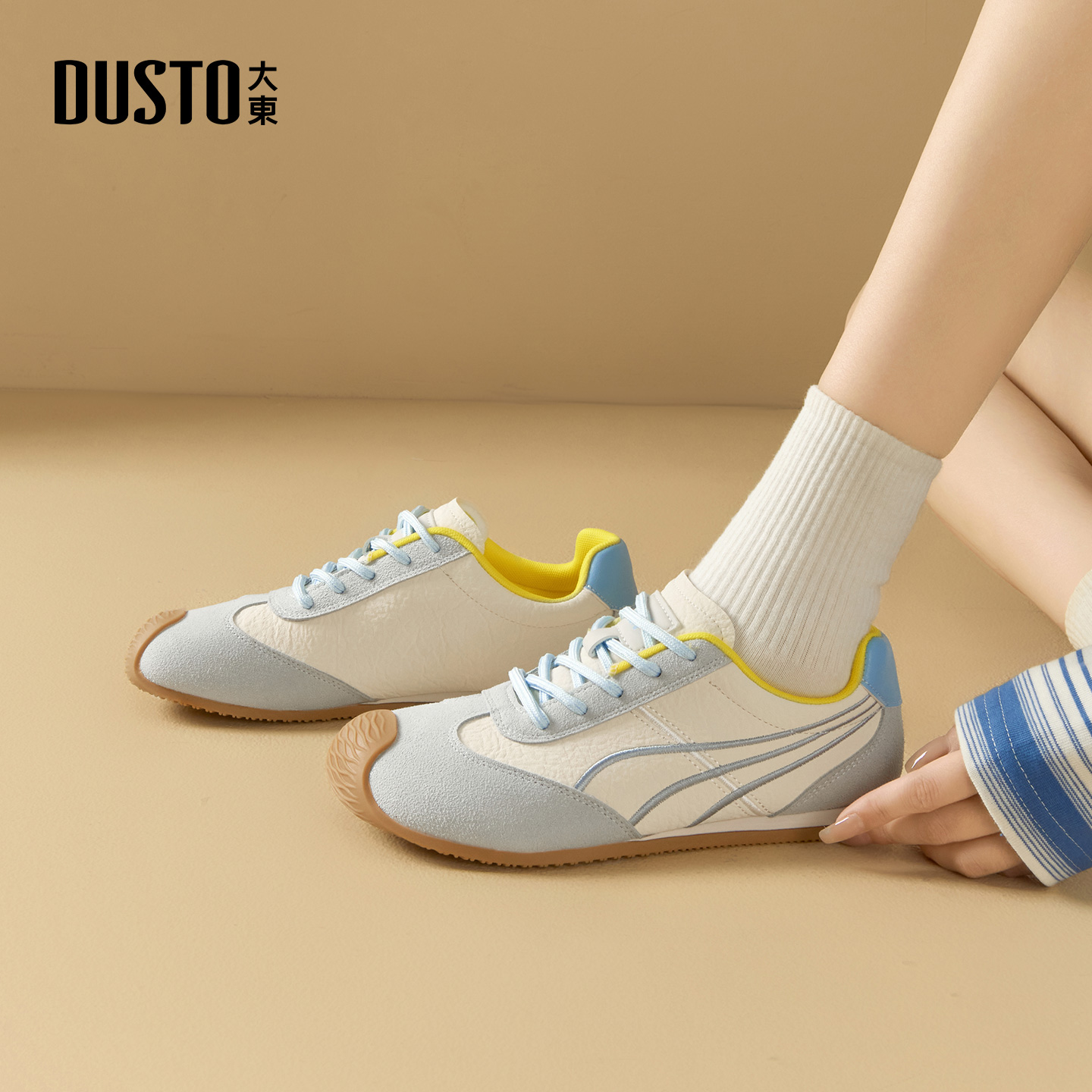 大东dd巨好看德训女鞋秋季2025新款超火百搭芭蕾风阿甘休闲运动鞋