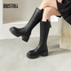 大东骑士靴女鞋 休闲粗跟高跟圆头D1118 时尚 2025冬季 新款