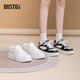 女鞋 2026春季 新款 大东小白鞋 时尚 休闲简约平底系带中跟圆头Q0351