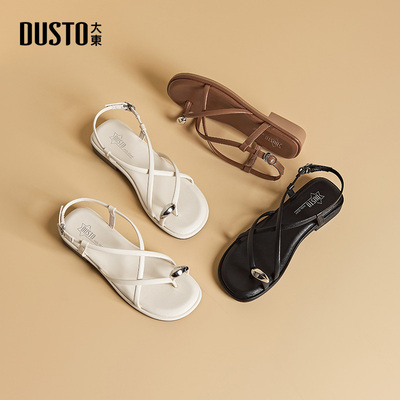 大东dd绝美绑带罗马凉鞋女款2026新款夏季百搭细带配裙子休闲女鞋