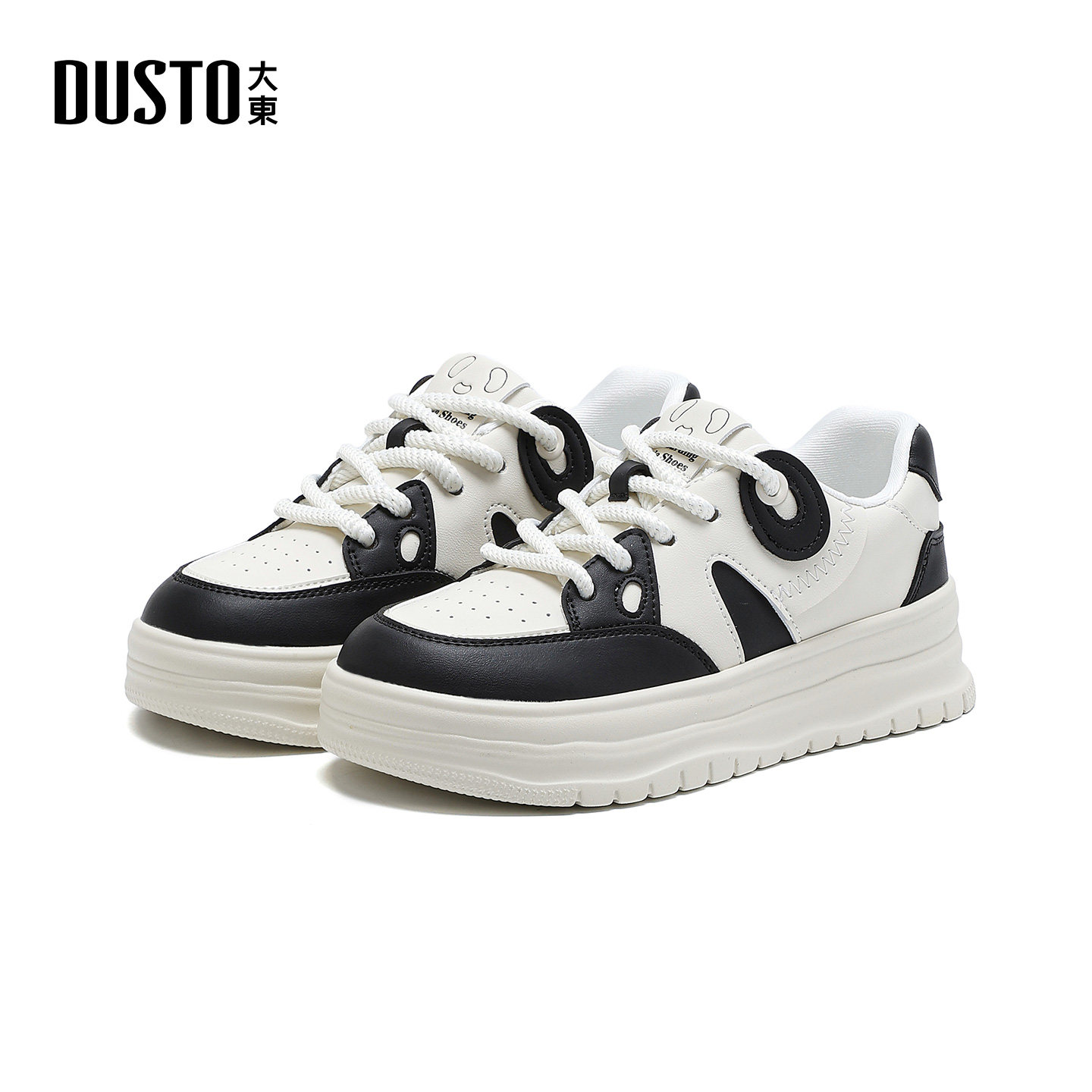 大东S板鞋2026年春季女鞋新款平底中跟圆头系带色彩拼贴1361A,女鞋,休闲板鞋,淘宝优惠券,粉丝福利购,淘宝优惠卷