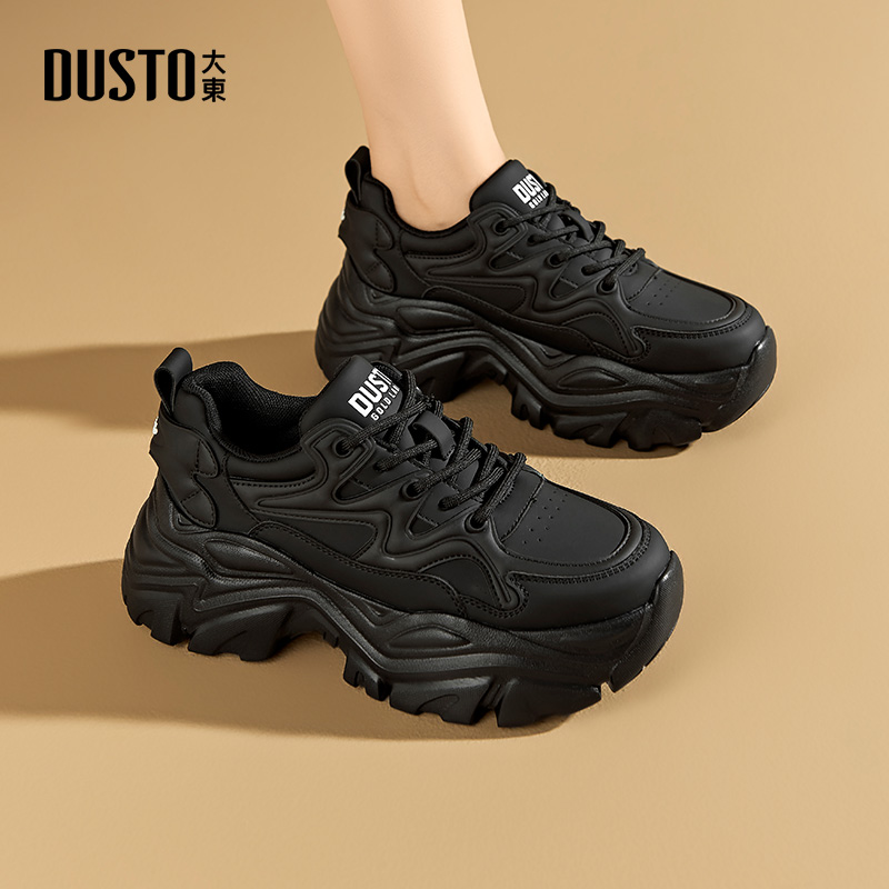 老爹鞋休闲简约粗跟系带高跟