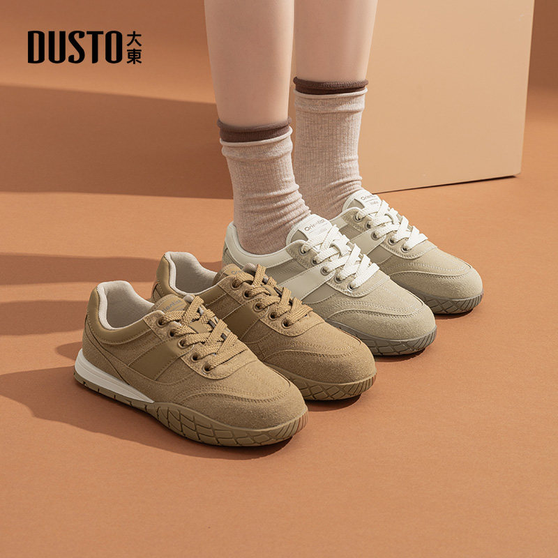 大东阿甘鞋女鞋2026春季新款平底高跟系带圆头材质拼贴Q0370,女鞋,时尚休闲鞋,淘宝优惠券,粉丝福利购,淘宝优惠卷