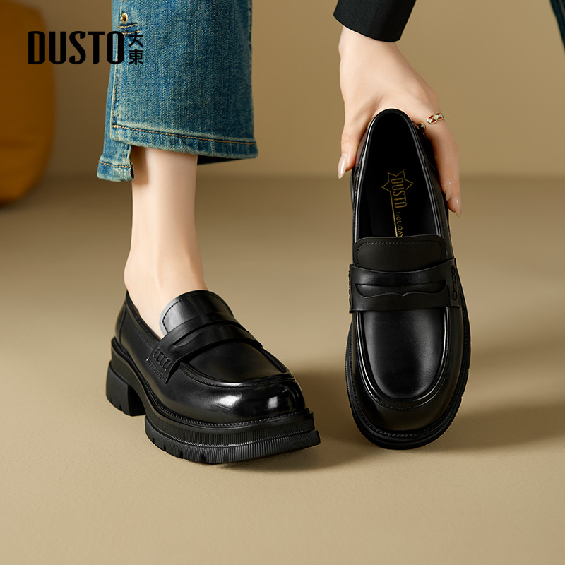 乐福鞋时尚休闲粗跟高跟