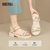 休闲粗跟中跟一字扣厚底鞋 大东绑带凉鞋 1255 新款 时尚 女鞋 2025夏季