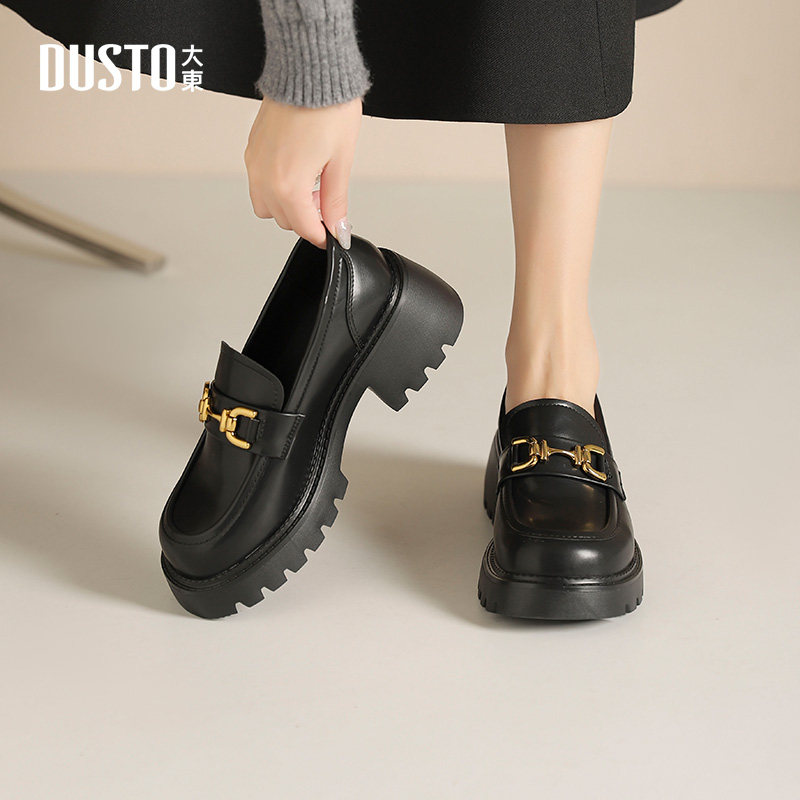 大东乐福鞋女鞋2026春季新款时尚休闲优雅粗跟高跟套脚圆头Q0131,女鞋,乐福鞋（豆豆鞋）,淘宝优惠券,粉丝福利购,淘宝优惠卷