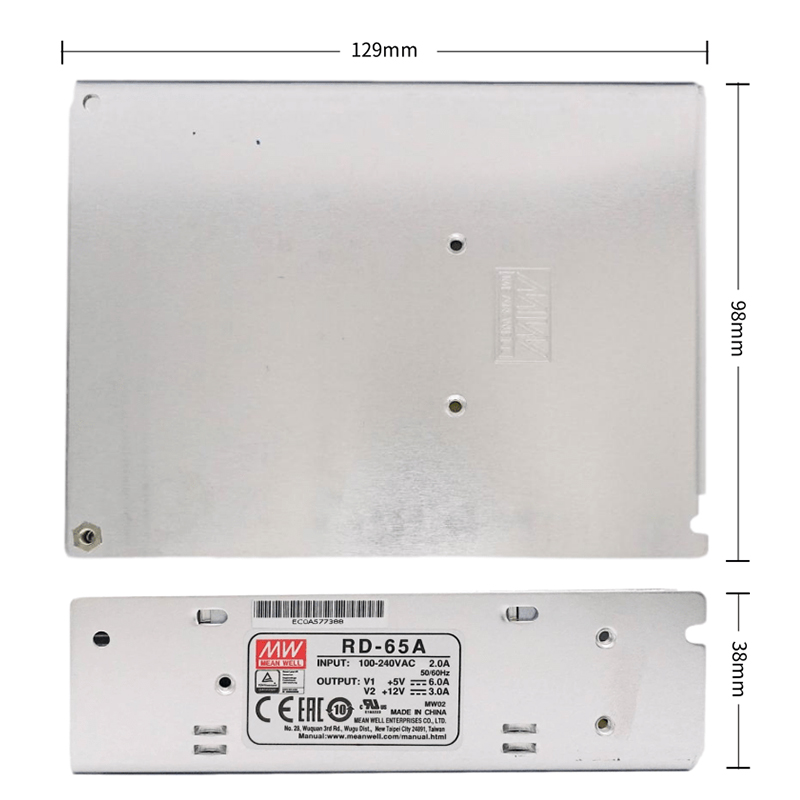 RD-65A/B双路输出5V&12V开关电源5V&24V直流稳压50W可替D