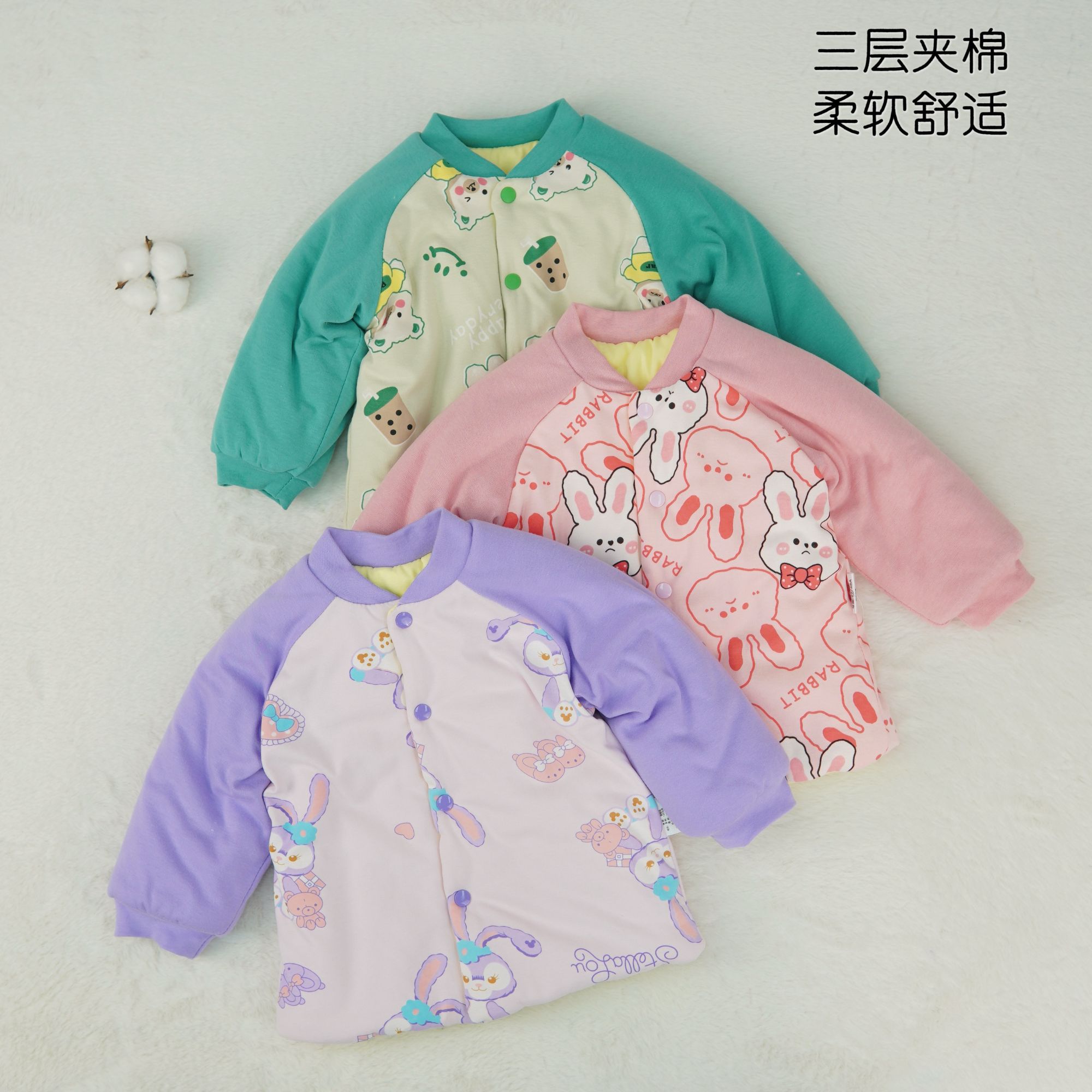儿童男宝女宝棉花衣纯棉服保暖冬季棉袄内搭校服神器棉服内胆简约