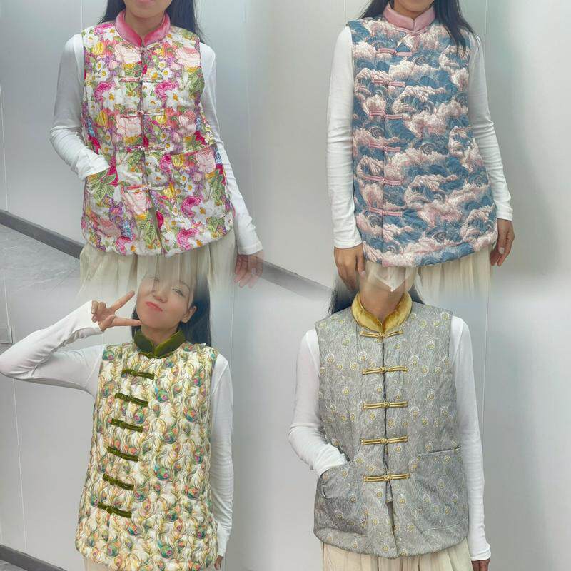 女士纯棉花马甲夹棉坎肩手工保暖棉衣/棉服