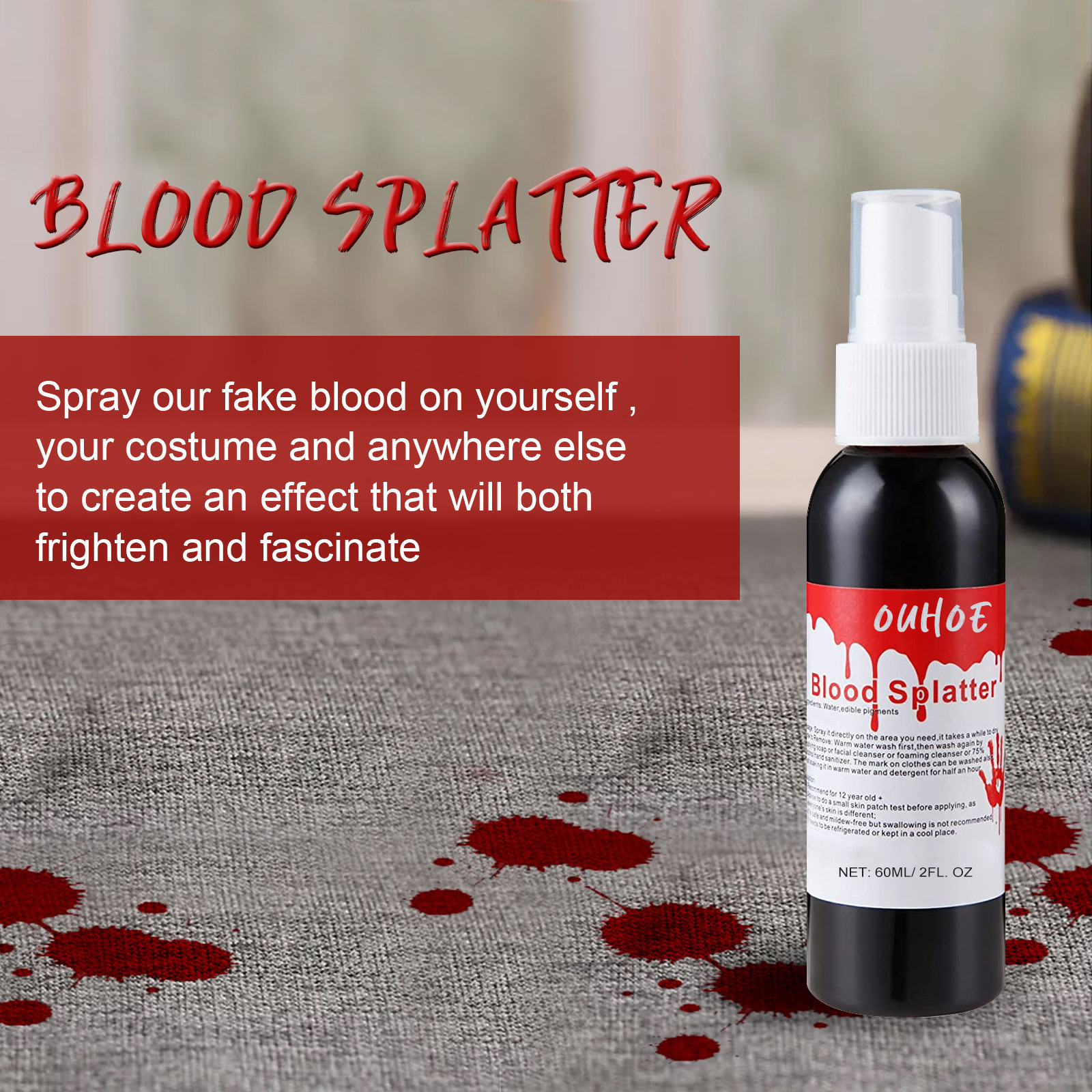 Blood spray 万圣节血浆喷雾吸血鬼僵尸血化妆道具气氛仿真道具