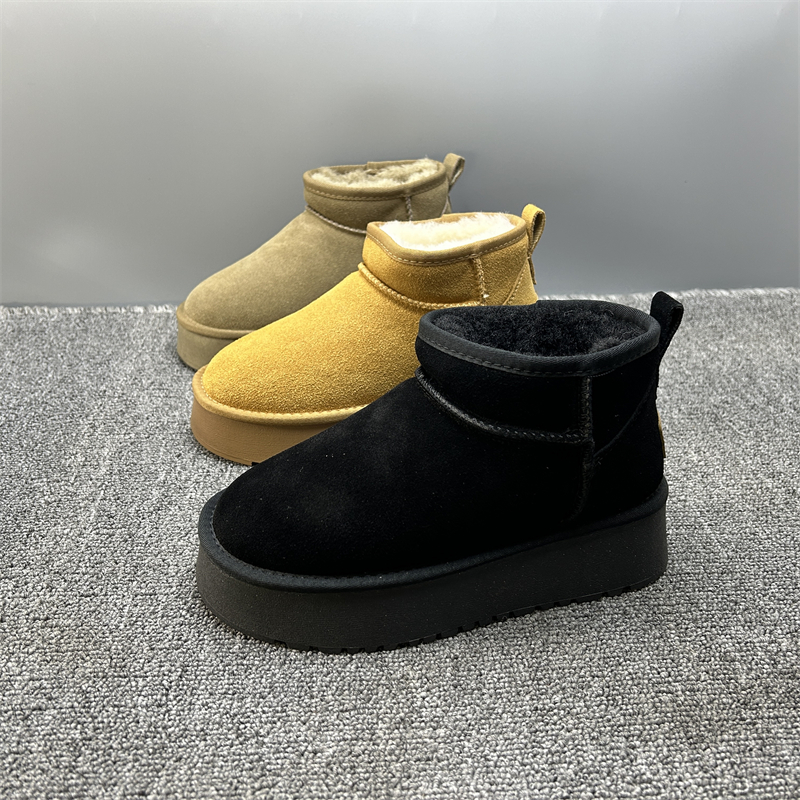 雪地靴冬季棉鞋真皮内增高