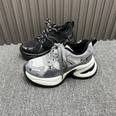 女冬季 新款 6cm休闲真皮时尚 商场撤柜加绒保暖老爹鞋 百搭运动女鞋