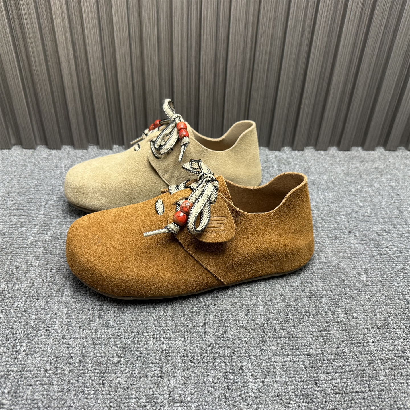 全包勃肯内增高全牛皮复古单鞋