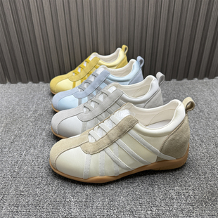 专柜处理真皮绸缎芭蕾德训鞋女春秋新款内增高6CM时尚阿甘运动鞋