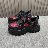 处理36码 系带时尚 真皮老爹鞋 断码 女冬季 加绒拼色保暖棉鞋 运动鞋 潮