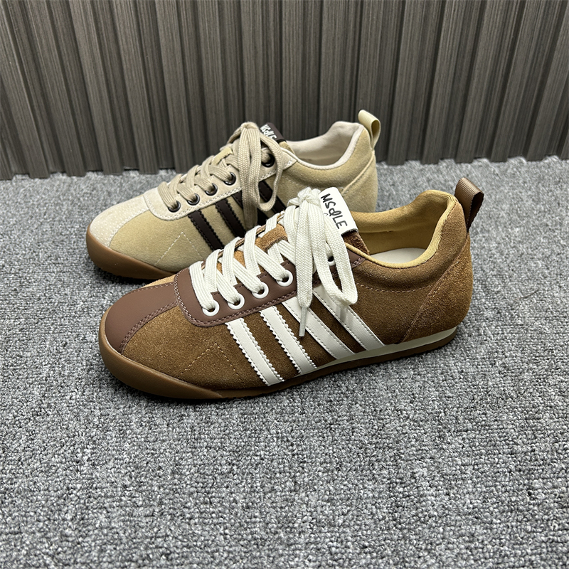 新款内增高休闲牛反绒德训鞋