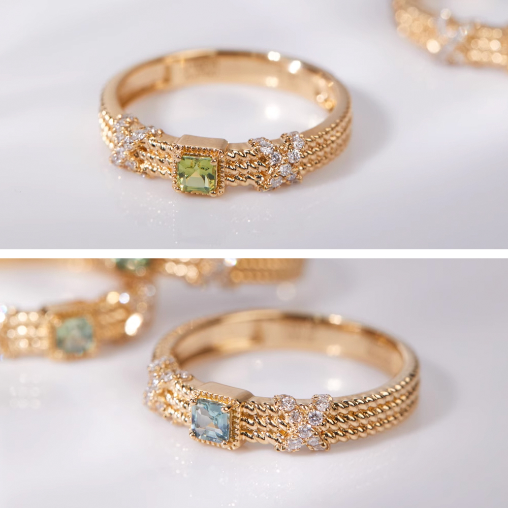 「现货商品」麻花糖 彩宝戒指 宽戒臂 肌理有质感 单戴风格  无烧