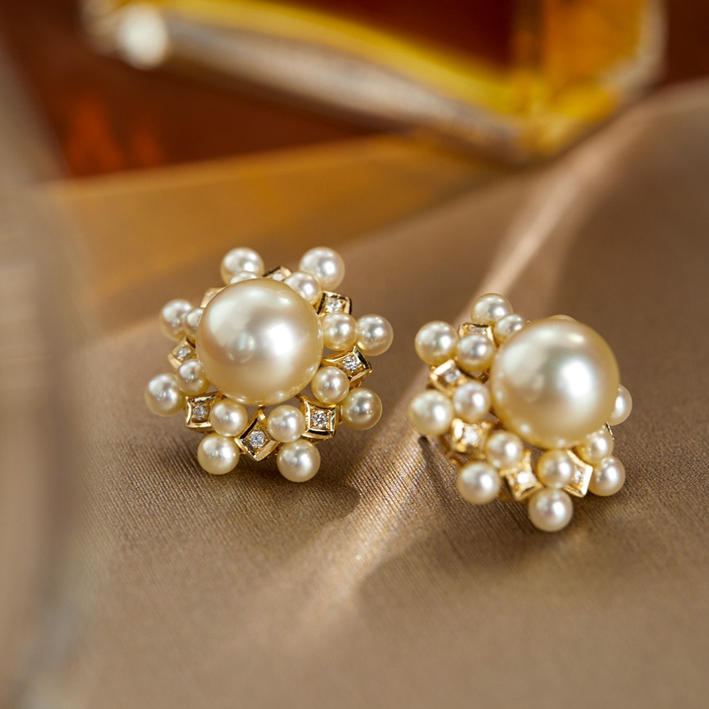 现货【简约休闲03】复古奢韵 南洋金珍珠耳钉 奶油金+干枯10-11mm,珠宝/钻石/翡翠,耳饰,淘宝优惠券,粉丝福利购,淘宝优惠卷