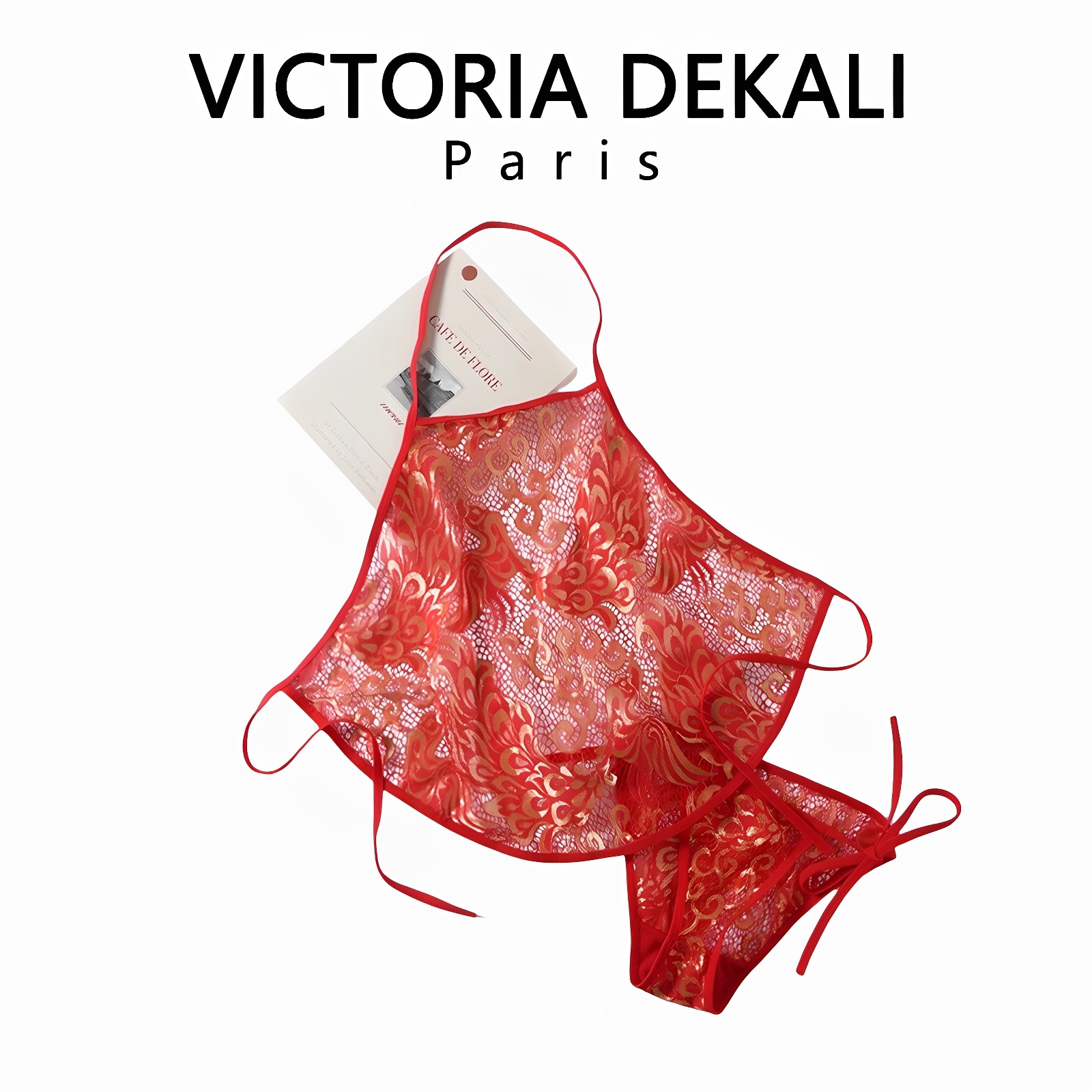 ROSE VAVA性感肚兜成人超薄网纱蕾丝半透明复古风吊带睡衣