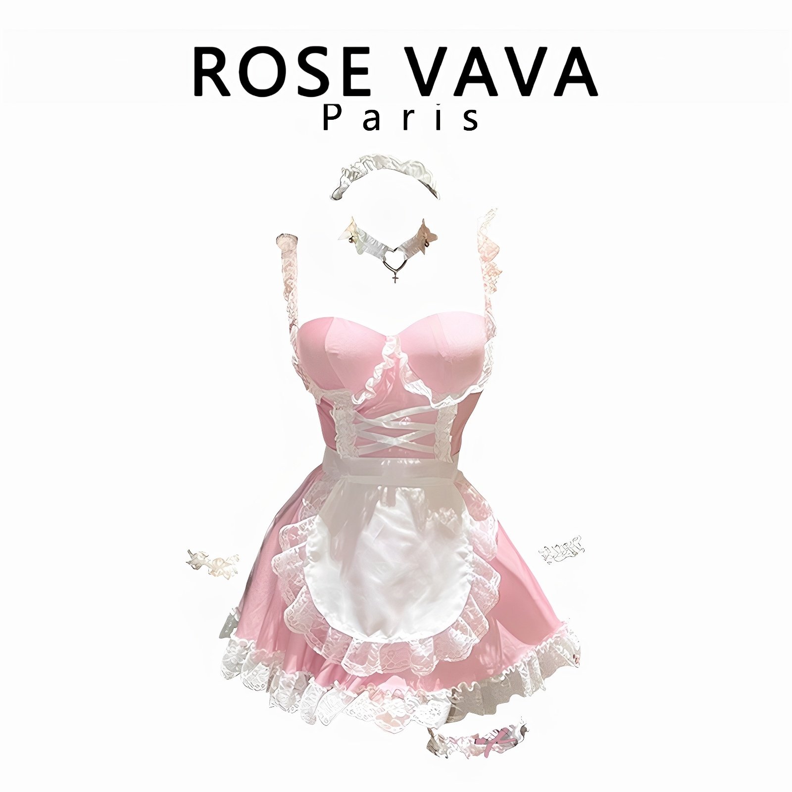 ROSE VAVA纯欲猫咪女仆制服服性感蕾丝可爱兔女郎女佣套装