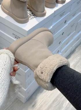 雪地靴冬季短靴两穿雪地靴