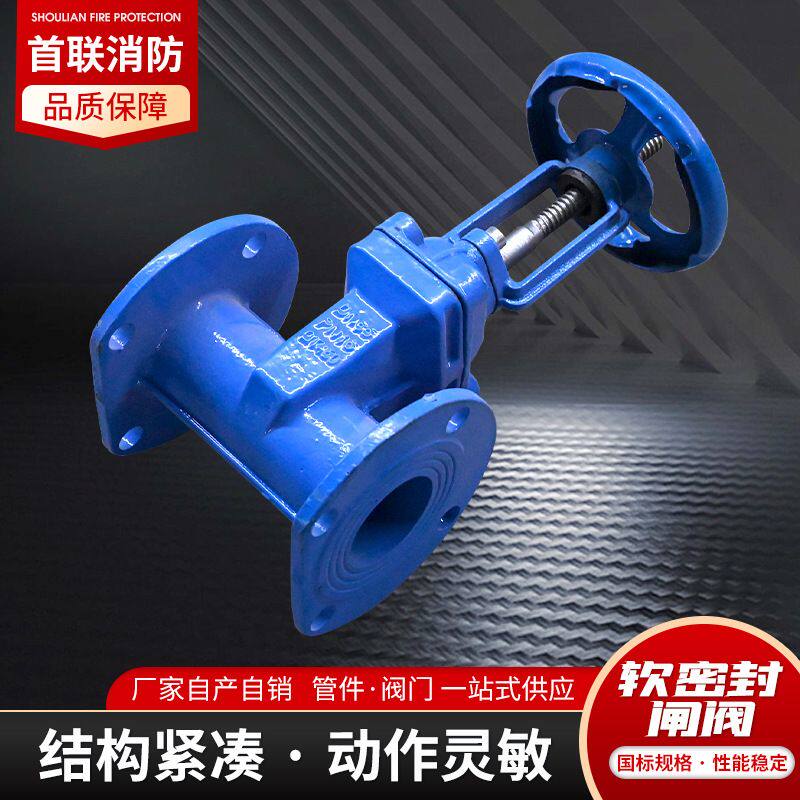 法兰闸阀软密封暗杆闸阀消防铸铁手动阀门DN40-200 软密封闸阀