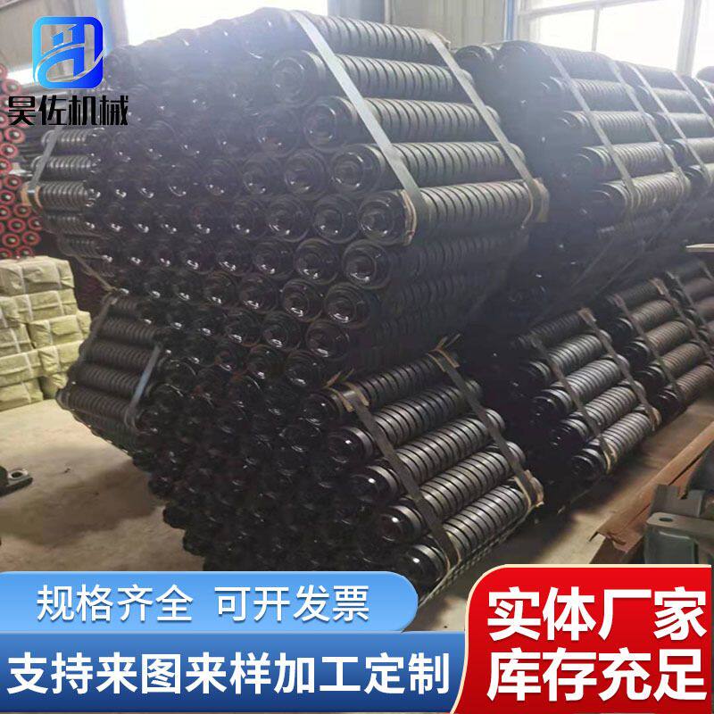 皮带运输机缓冲托辊159-750矿山槽型包胶橡胶圈组输送机配件滚筒