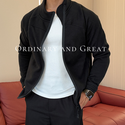 男士蓄热加绒加厚拉链开衫内搭