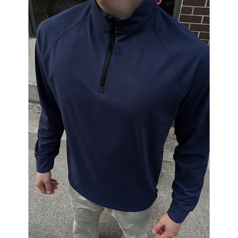 FIM半拉链速干长袖t恤男户外跑步运动防晒骑行训练服健身衣服打底