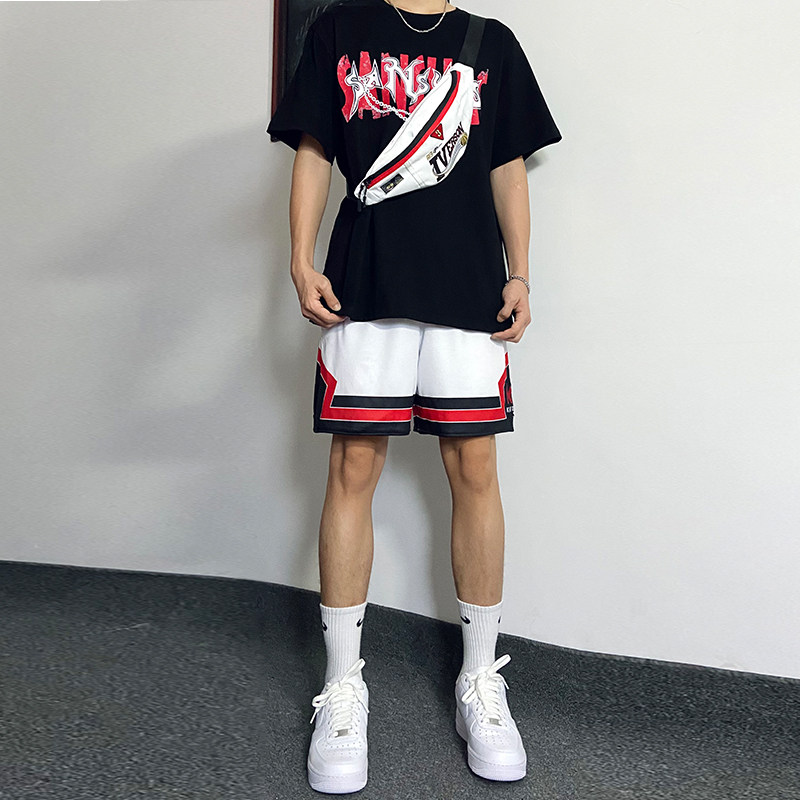 美式篮球短裤双层网眼运动速干四分裤男夏季跑步健身训练球裤潮牌