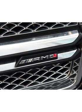 适用奔驰黑色中网标标志车标E级C级GLC300 S350L改装GT款中网AMG