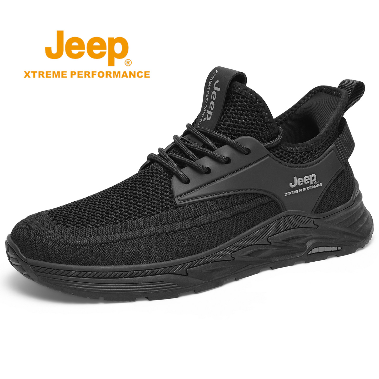 jeep男鞋夏季透气网面休闲运动鞋户外防滑登山鞋子中年爸爸老人鞋